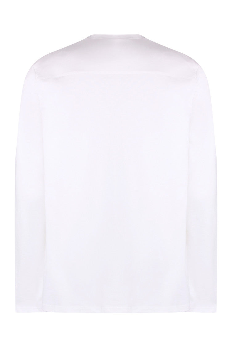 White Long Sleeve Cotton T-shirt 2