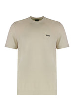Beige Crewneck Embroidered Logo T-Shirt 1