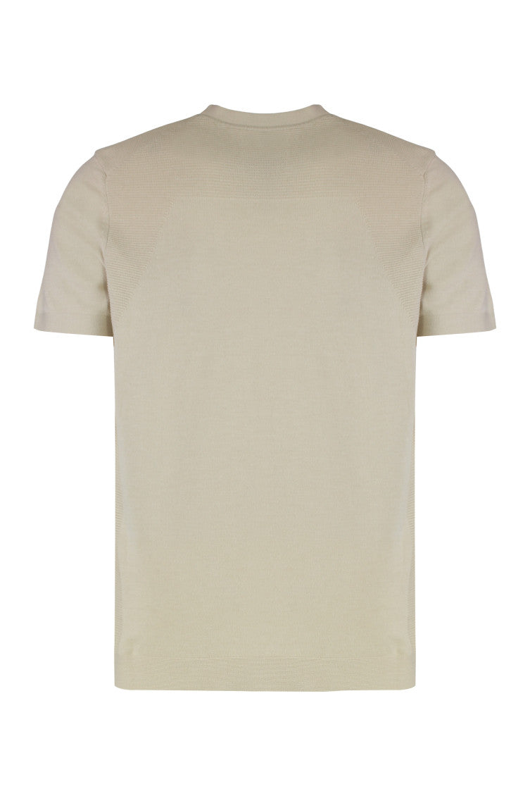 Beige Crewneck Embroidered Logo T-Shirt 2