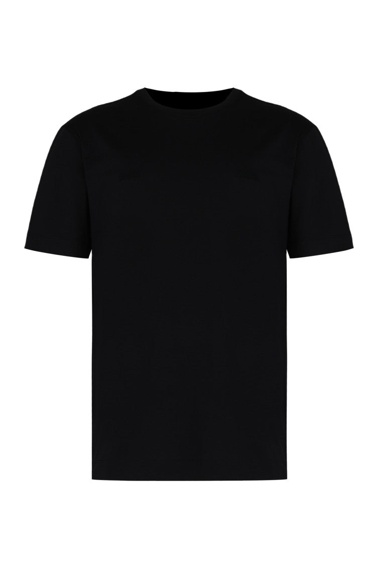 Black crew neck T-shirt in cotton 1