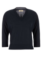 Navy Blue Lyocell Knitted Sweater 1