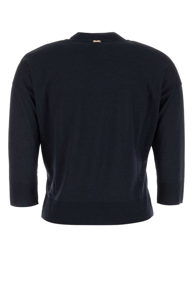 Navy Blue Lyocell Knitted Sweater 2