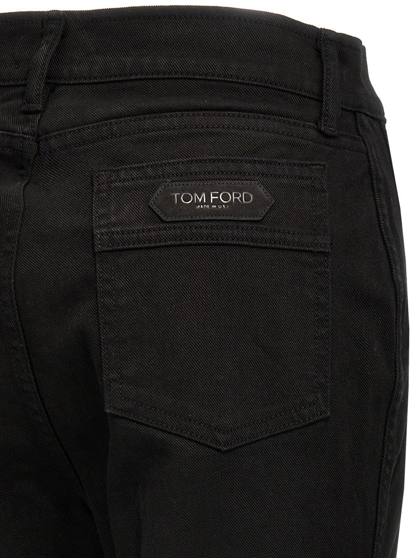 Black 'Stretch Twill Denim Wide Flare' jeans 4