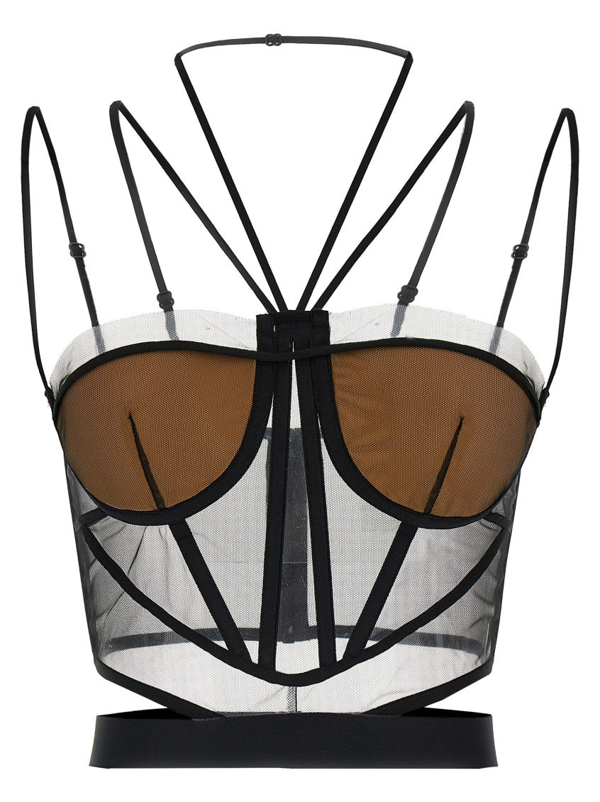 Black 'Sheer Corset' top 1