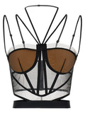 Black 'Sheer Corset' top 1