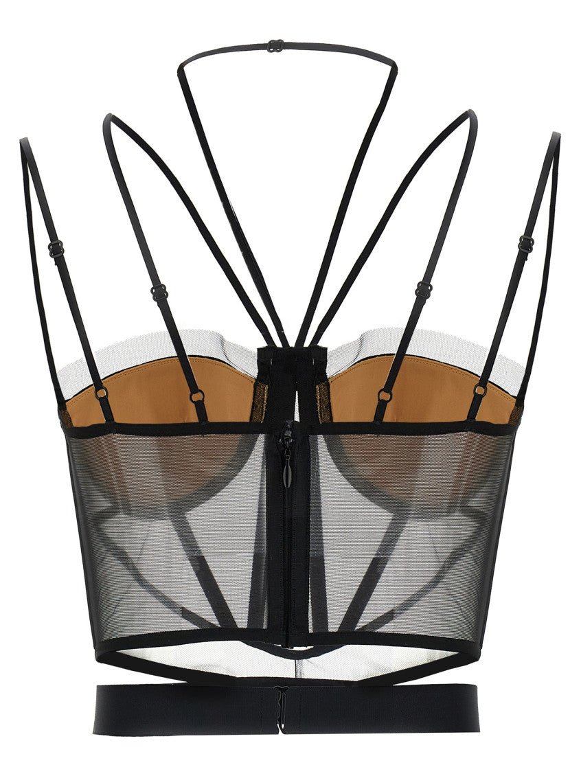 Black 'Sheer Corset' top 2