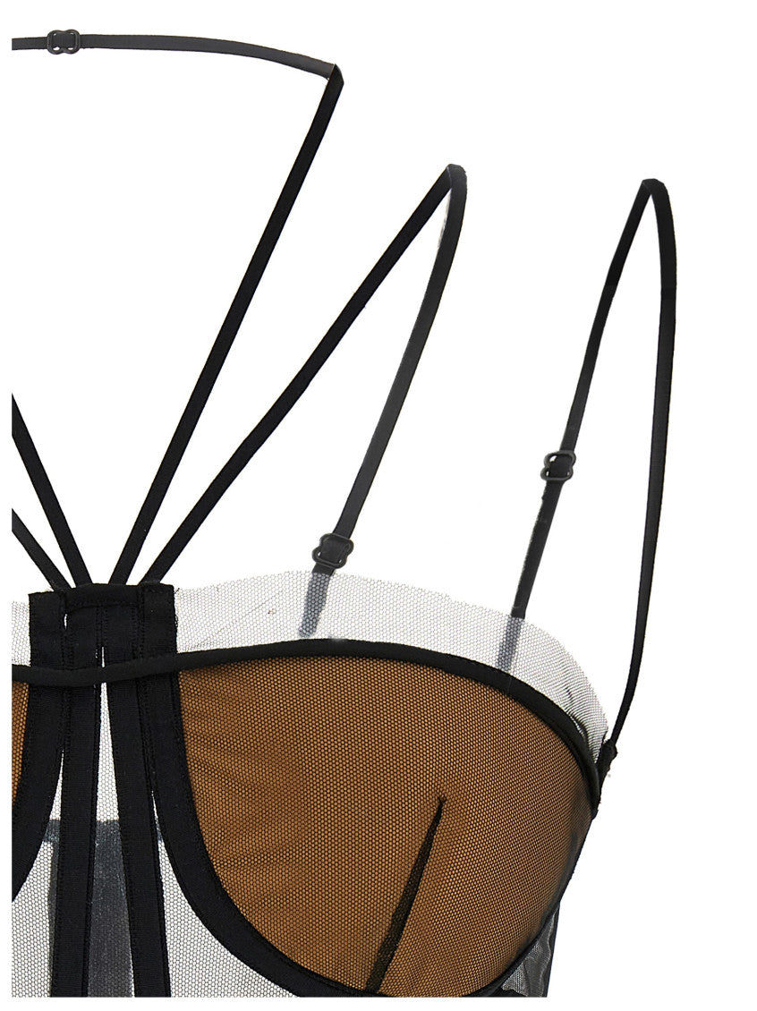 Black 'Sheer Corset' top 3