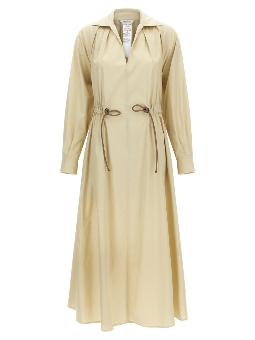 Beige Shirt Collar Maxi Dress 1