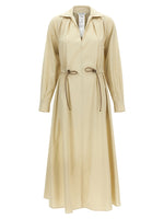 Beige Shirt Collar Maxi Dress 1