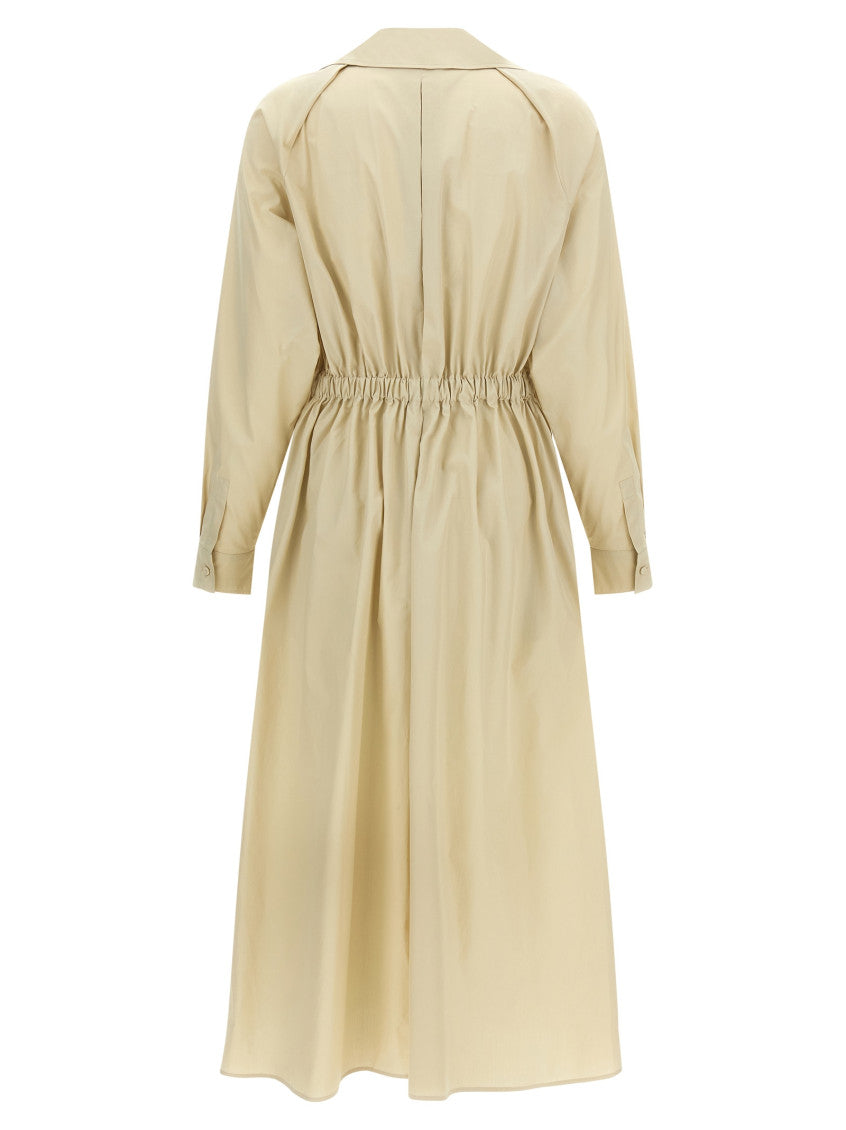 Beige Shirt Collar Maxi Dress 2
