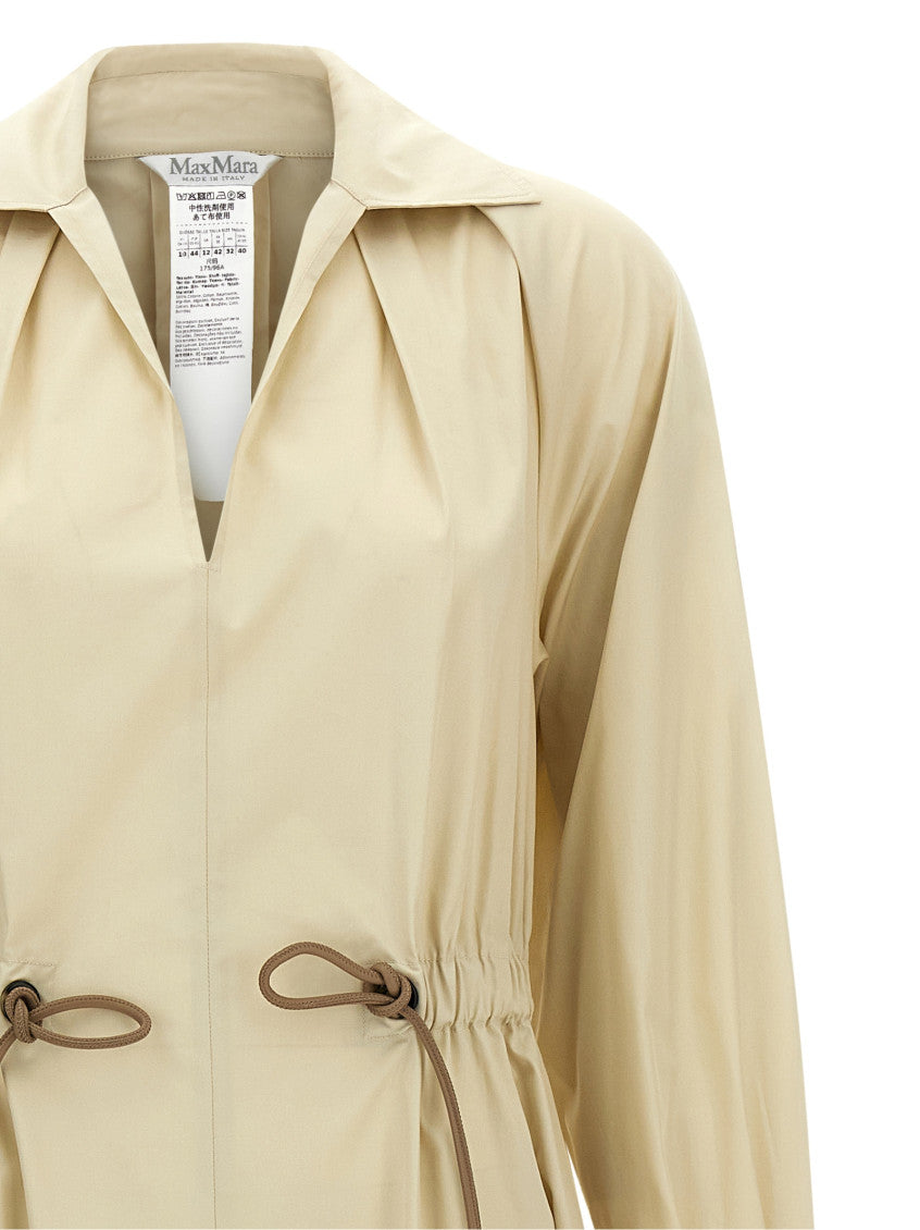 Beige Shirt Collar Maxi Dress 3