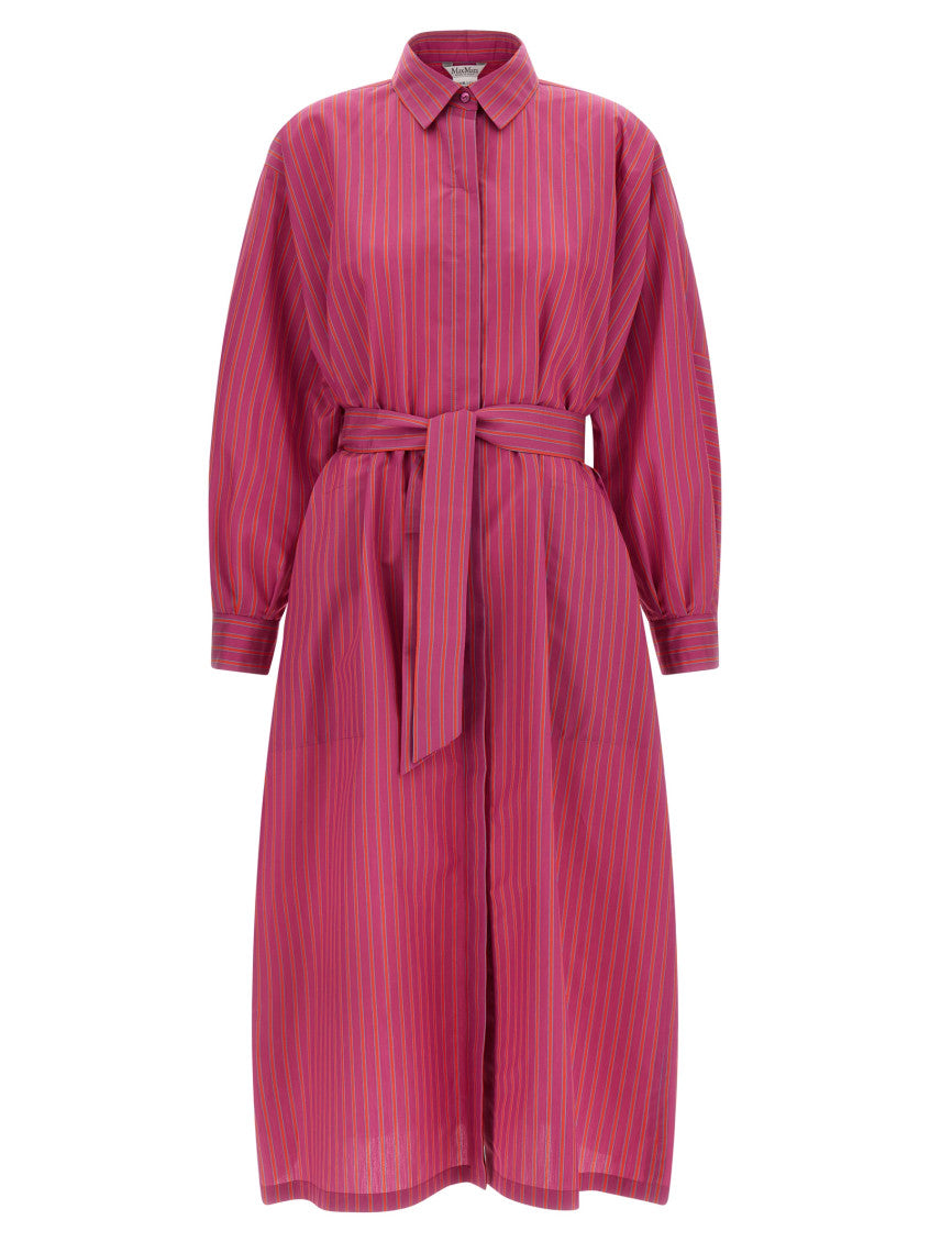 Purple Stripes Belted Maxi Dress 1