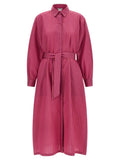 Purple Stripes Belted Maxi Dress 1