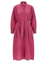 Purple Stripes Belted Maxi Dress 1