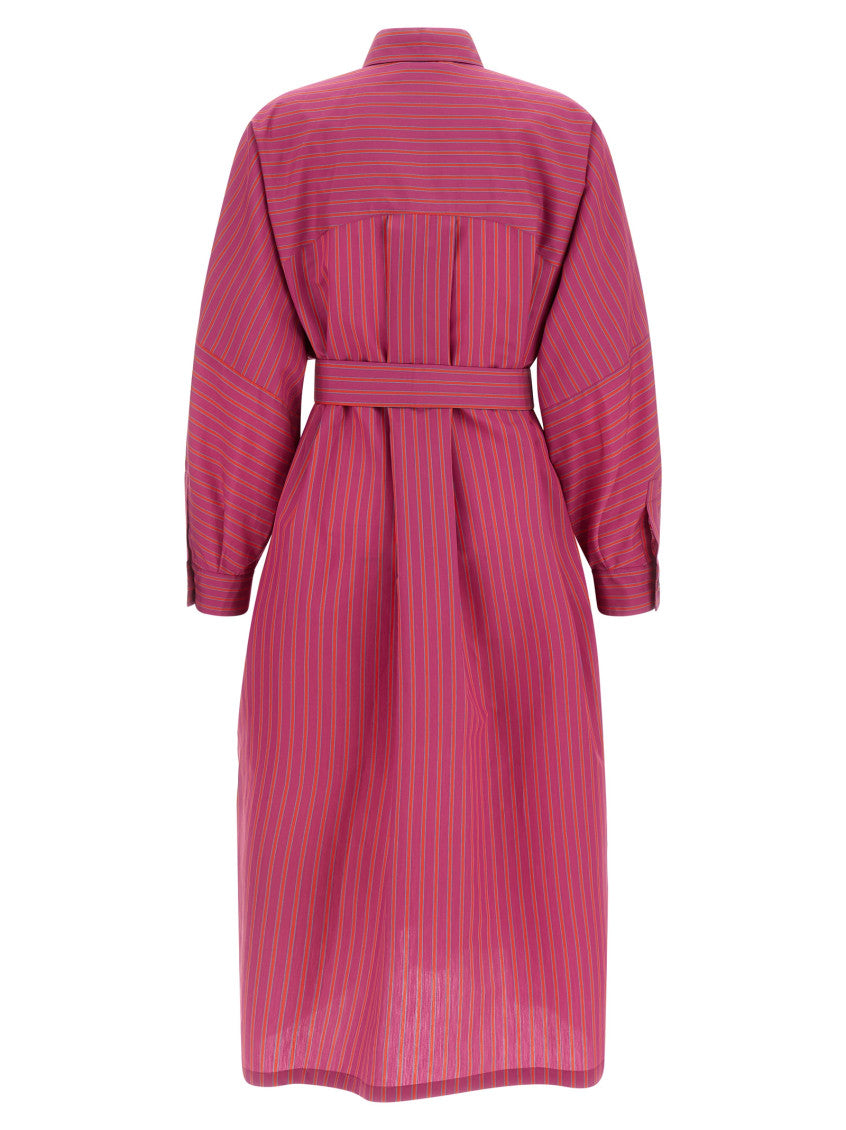 Purple Stripes Belted Maxi Dress 2