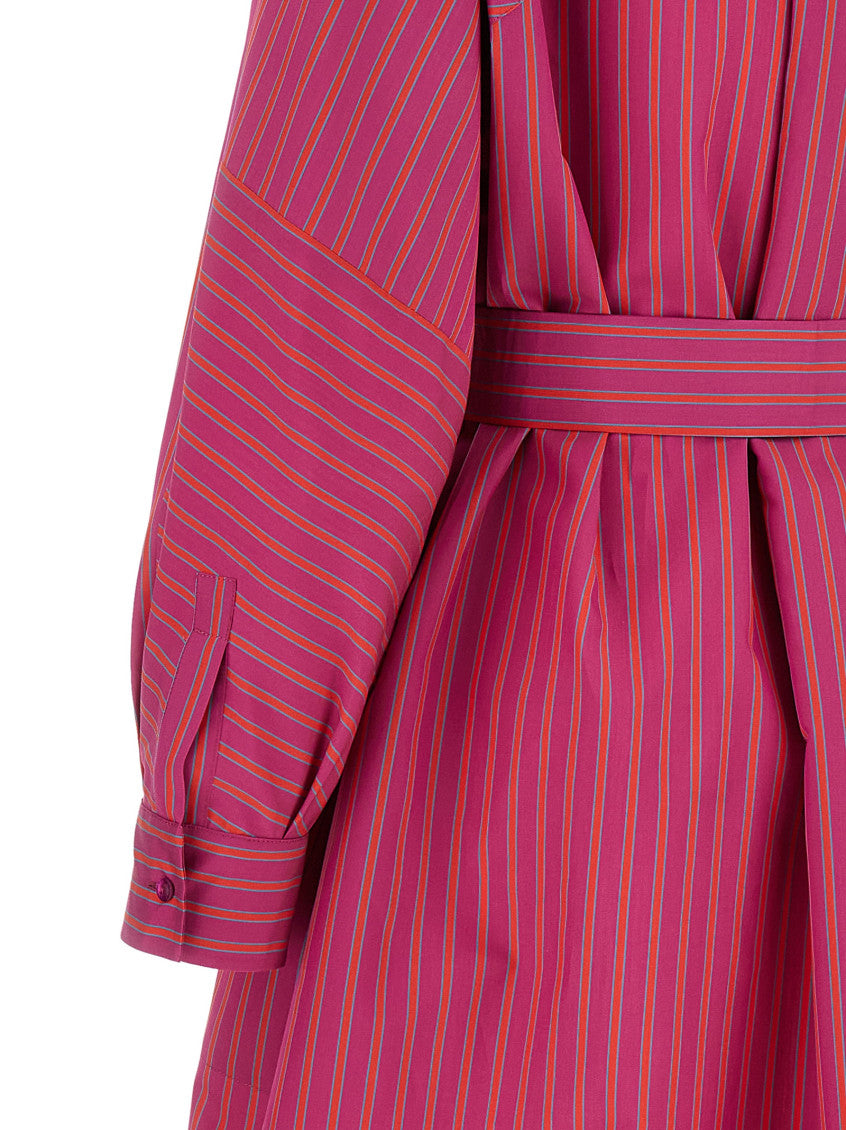 Purple Stripes Belted Maxi Dress 4