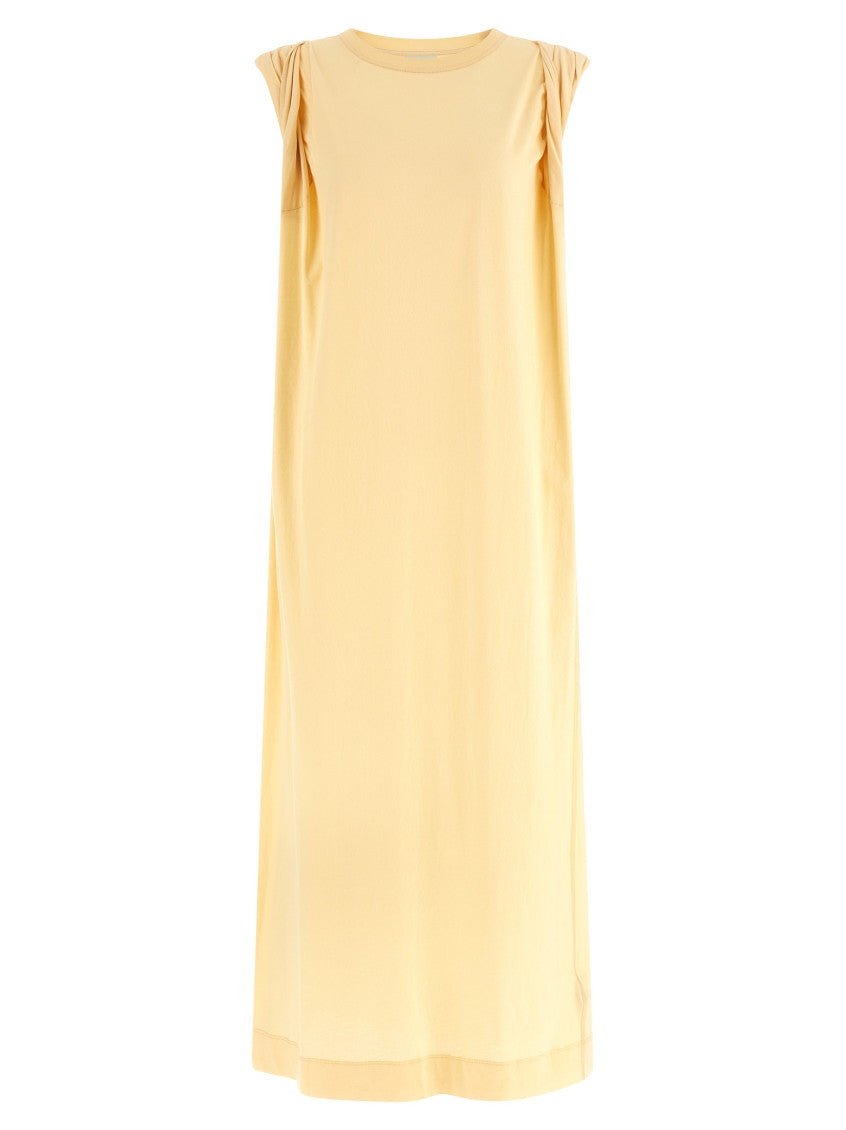 Yellow Crew Neck Midi Dress 1