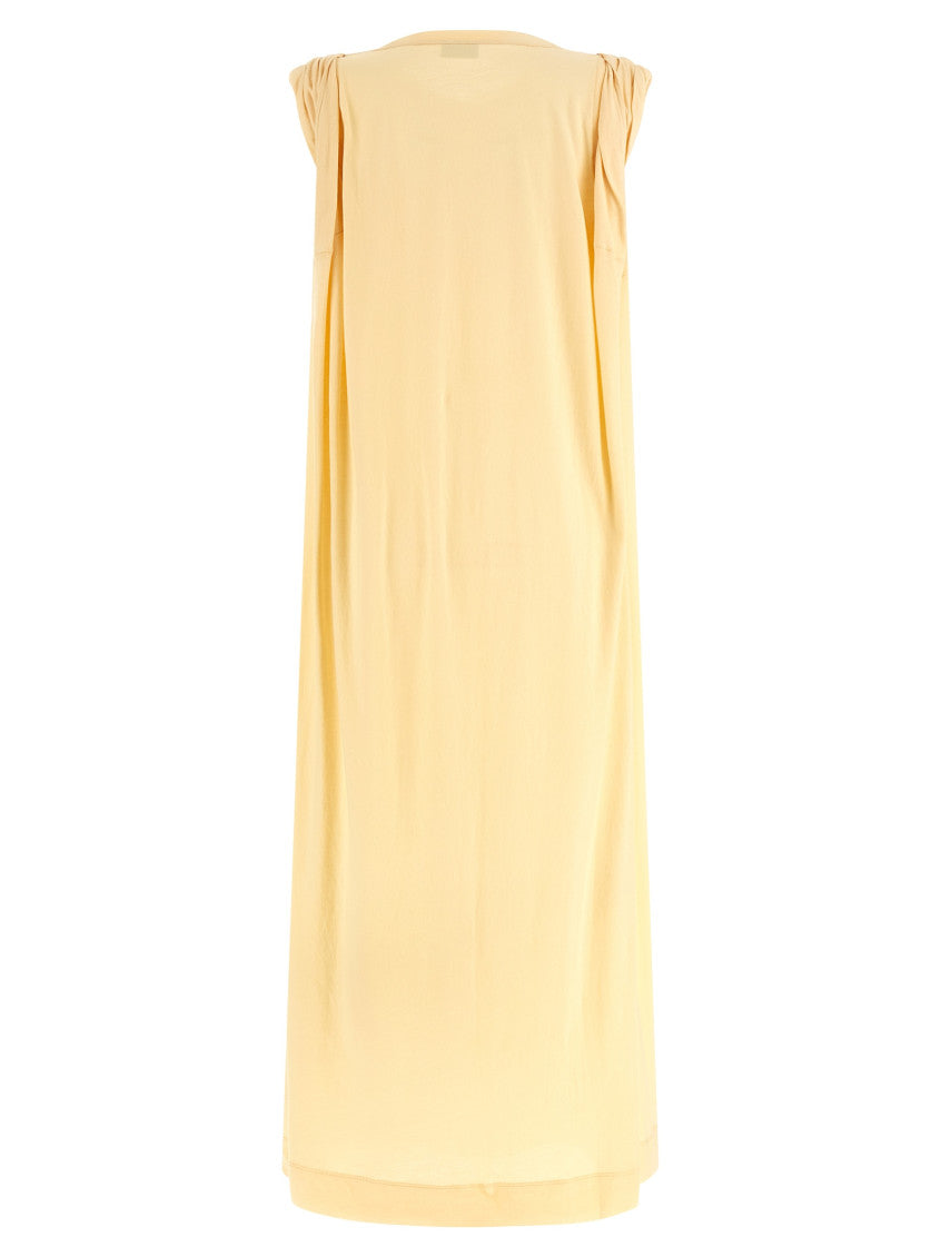 Yellow Crew Neck Midi Dress 2