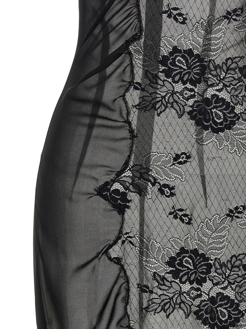 Black Mock Collar Lace Maxi Dress 4