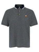 Blue Striped Logo Polo 1