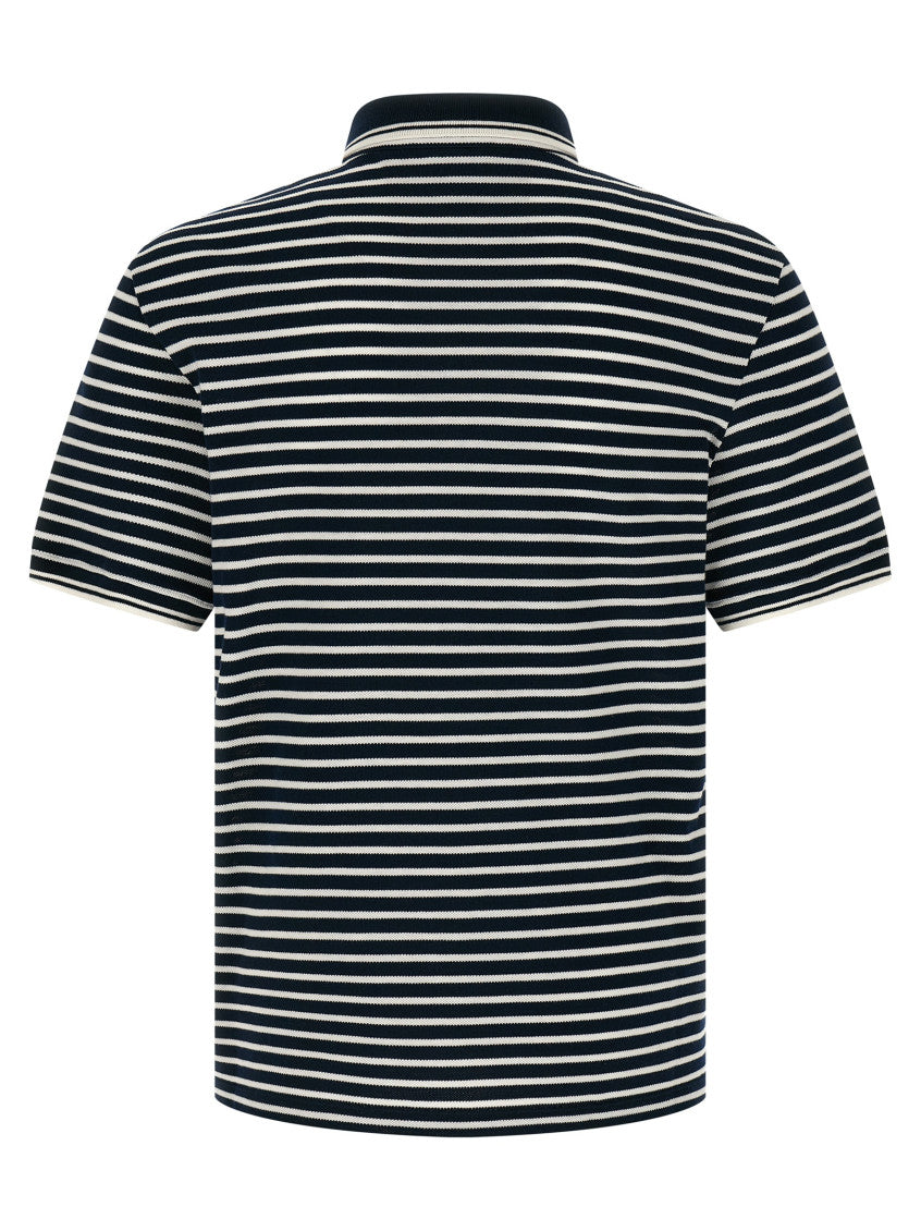 Blue Striped Logo Polo 2