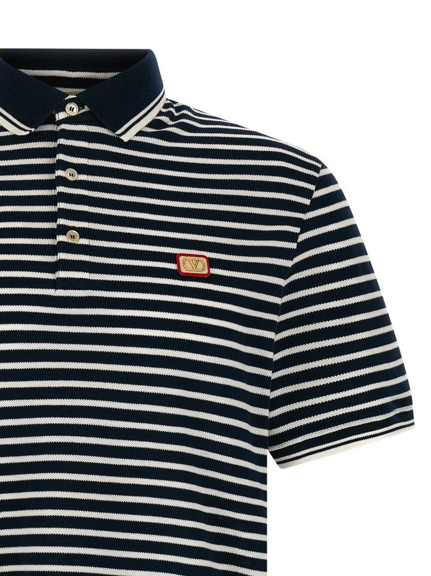 Blue Striped Logo Polo 3