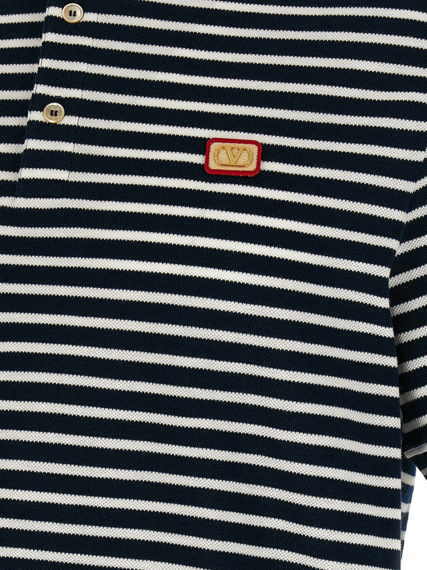 Blue Striped Logo Polo 4