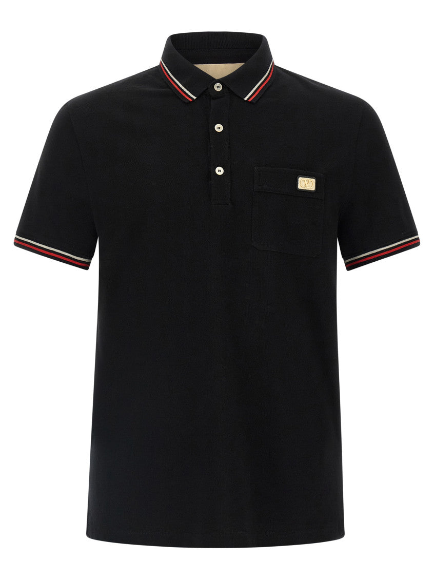 Black Logo Patch Polo 1