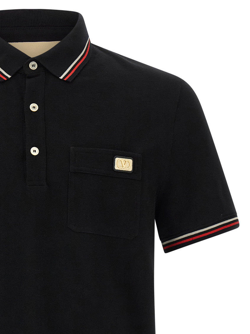 Black Logo Patch Polo 3