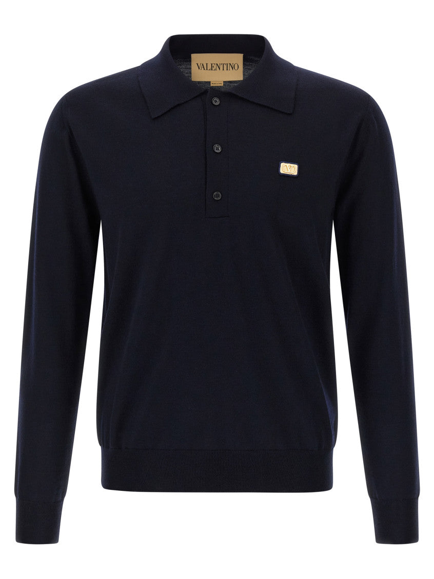 Blue Full Sleeves Logo Polo 1