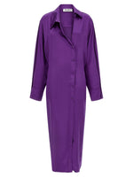 Purple Shirt Collar Midi Dress 1