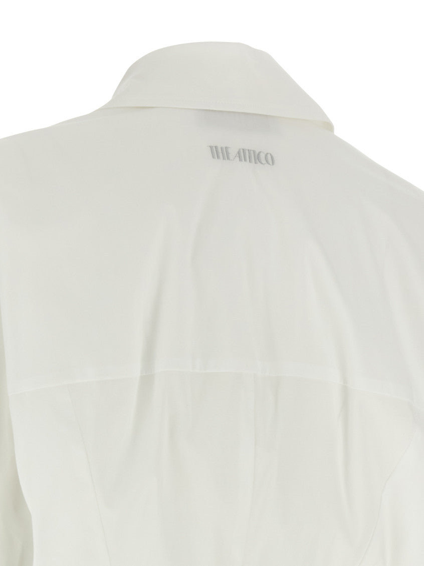 White Long Sleeves Knot Mini Dress 4