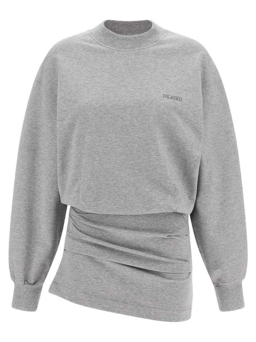 Grey Crew Neck Logo Dress 1