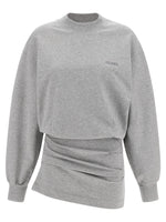 Grey Crew Neck Logo Dress 1