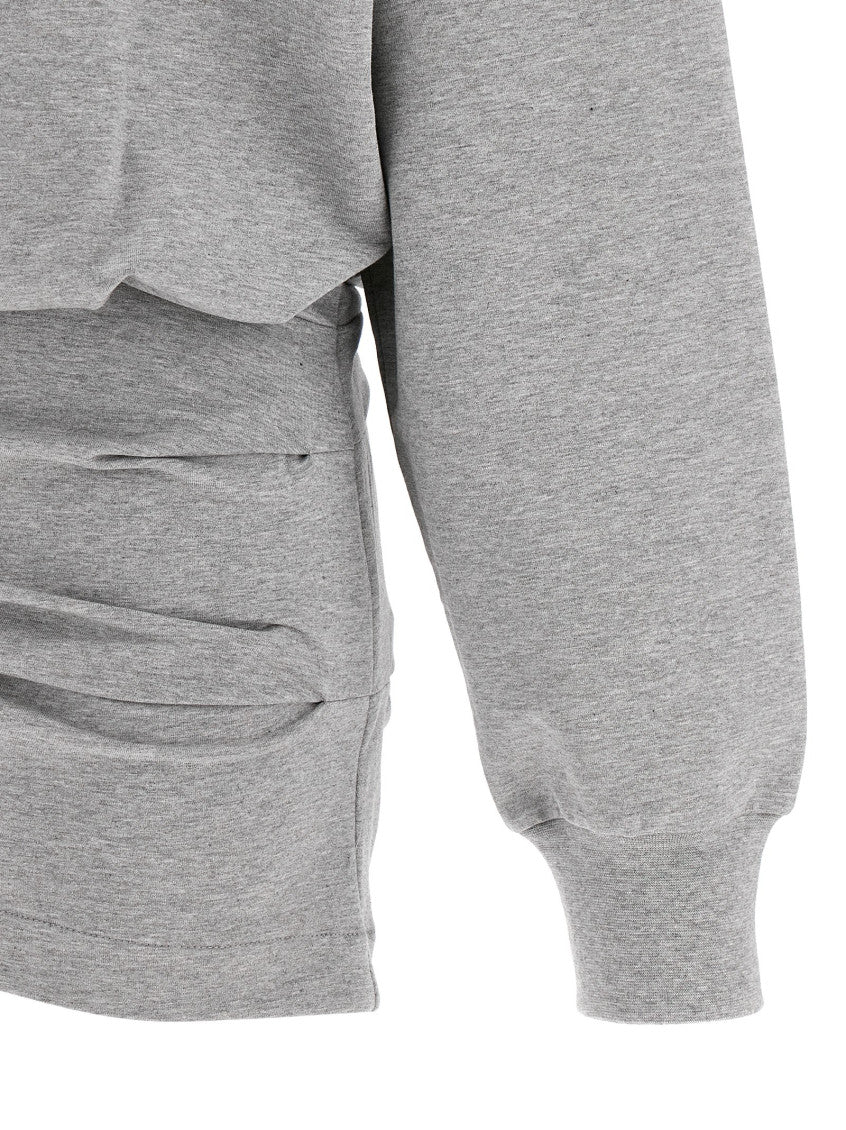 Grey Crew Neck Logo Dress 4