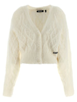 White 'Fluffy Knit' Cardigan 1