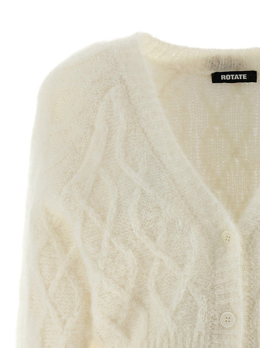 White 'Fluffy Knit' Cardigan 3