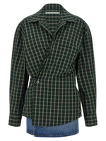 Green Shirt Collar Wrap Mini Dress 1