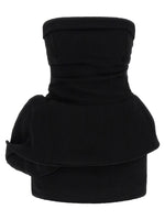 Black Ribbed Off Shoulder Mini Dress 1