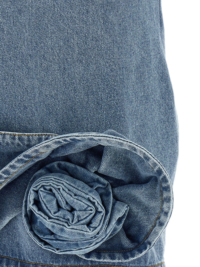 Light Blue Halter Neck Denim Mini Dress 4