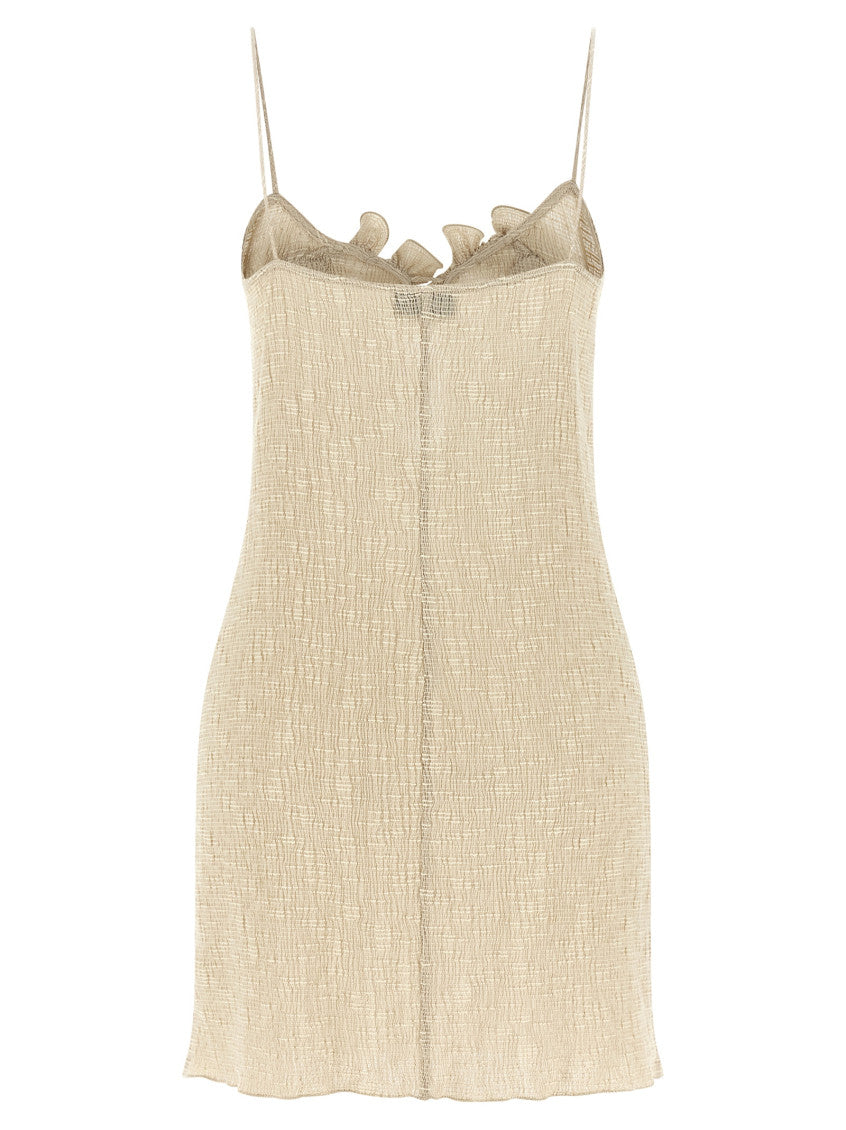 Beige Ruffles Mini Dress 2