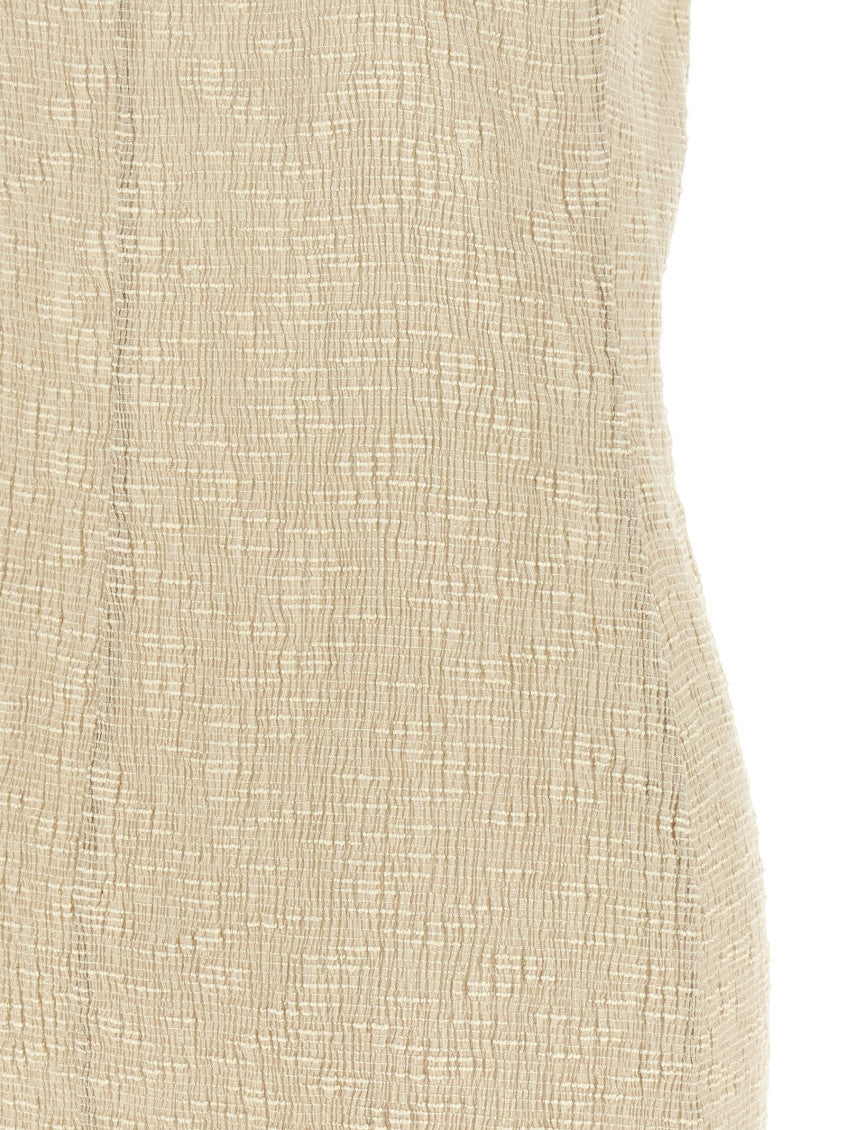 Beige Ruffles Mini Dress 4