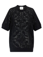 Black Openwork Cotton Sweater 1