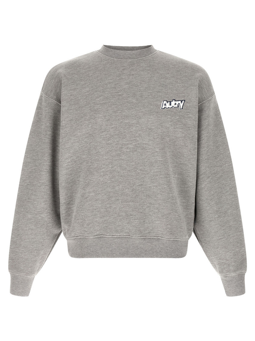 Grey Logo Print Embroidery Sweatshirt 1