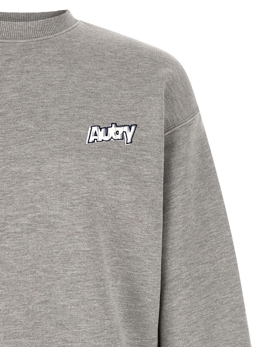 Grey Logo Print Embroidery Sweatshirt 3