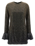 Brown Crew Neck Sequins Mini Dress 1