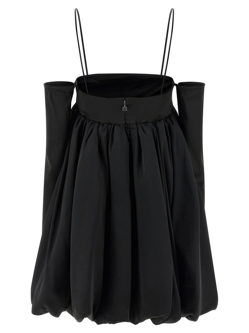 Black Balloon Silhouette Satin Mini Dress 3