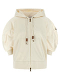 White Ribbed Knit Hoodie 1