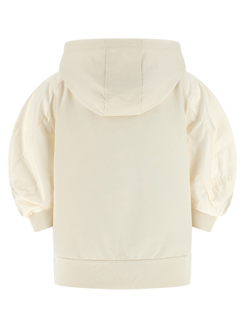 White Ribbed Knit Hoodie 2