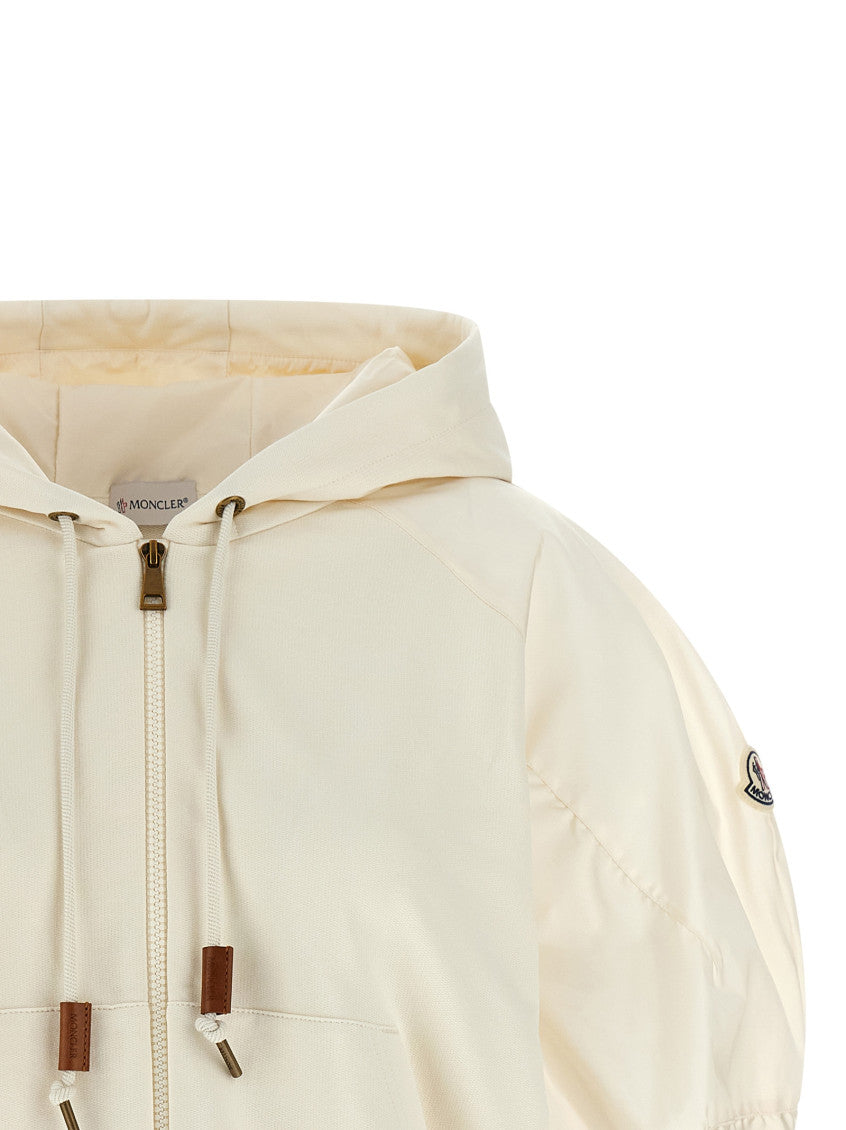 White Ribbed Knit Hoodie 3